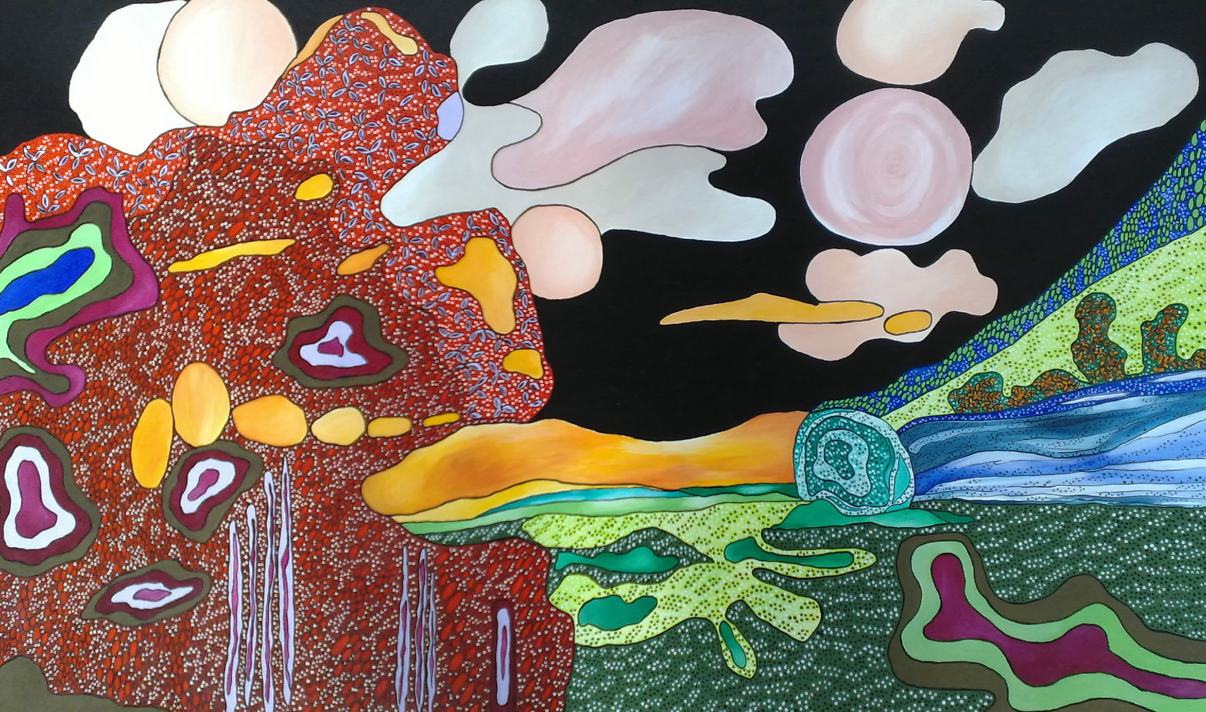Lost in landscape, 2014, acrilico su tela, cm. 60x100 Sonia Strukul