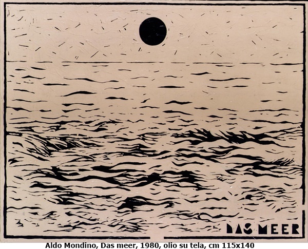 click to enlarge- double click to reduce Aldo Mondino, Das meer, 1980, olio su tela, cm 115x140