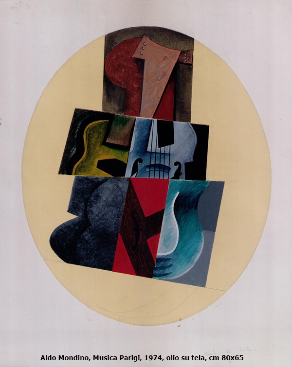 click to enlarge- double click to reduce Aldo Mondino, Musica Parigi, 1974, olio su tela, cm 80x65