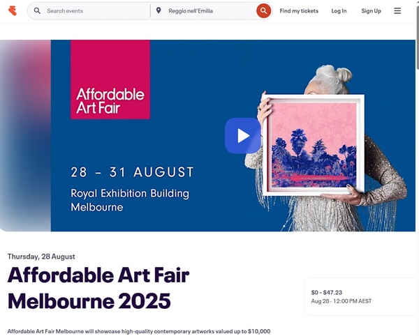 Affordable Art Fair 2025 Melbourne AUSTRALIA - 28 > 31 August, 2025 @affordableartfairau