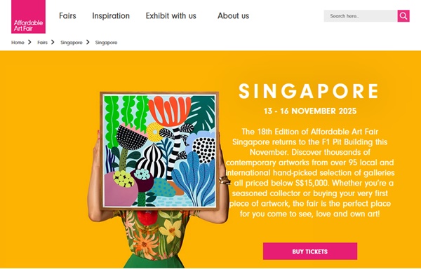 click to enlarge- double click to reduce Affordable Art Fair 2025 SINGAPORE - November 13 > 16, 2025 @affordableartfairsg