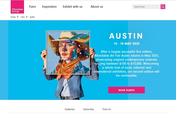 click to enlarge- double click to reduce Affordable Art Fair 2025 Austin TX, USA - 15 > 18 May 2025 @affordableartfairaustin