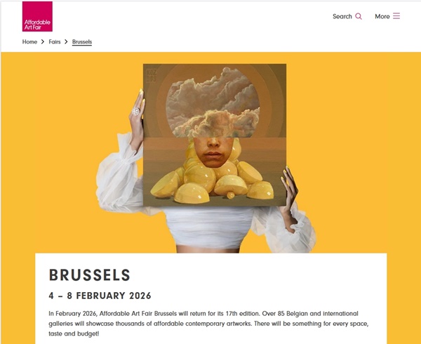 Affordable Art Fair 2026 Brussels, BELGIUM - February 4 > 8, 2026 @AffordableArtFairBrussels