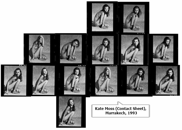 click to enlarge- double click to reduce Kate Moss (Contact Sheet), Marrakech, 1993