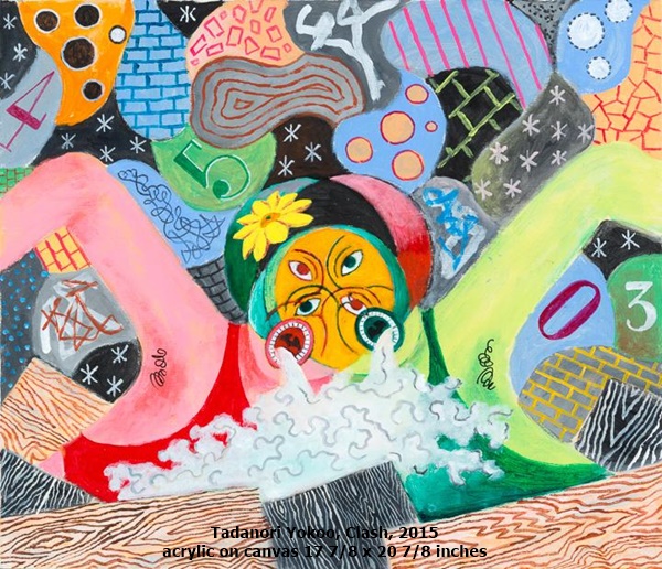 Tadanori Yokoo, Clash, 2015
acrylic on canvas 17 7/8 x 20 7/8 inches