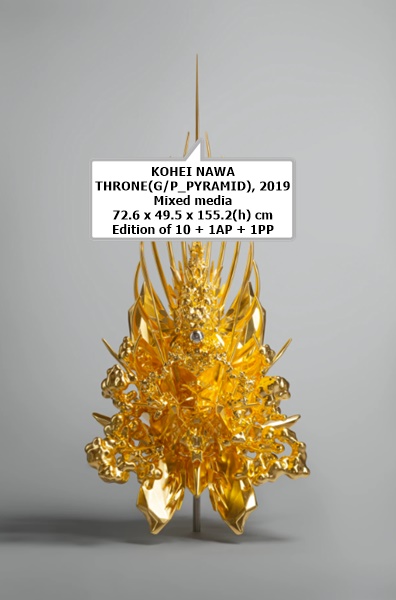 click to enlarge- double click to reduce
KOHEI NAWA
THRONE(G/P_PYRAMID), 2019
Mixed media
72.6 x 49.5 x 155.2(h) cm
Edition of 10 + 1AP + 1PP