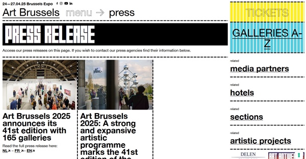 click to enlarge- double click to reduce 165 galleries at Art Brussels 2025 BELGIUM - 24 > 27 April, 2025 @artbrussels