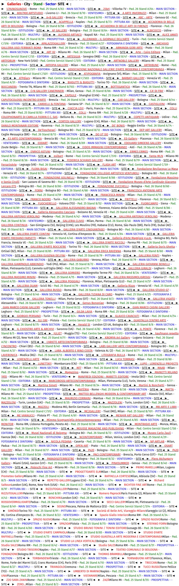 ARTEFIERA 2026, Bologna, ITALY - 6 > 8 February, 2026 @artefiera