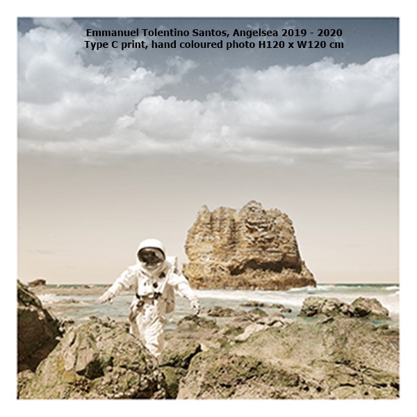 click to enlarge- double click to reduce Emmanuel Tolentino Santos, Angelsea 2019 - 2020
Type C print, hand coloured photo H120 x W120 cm