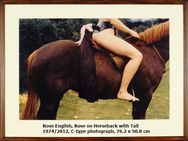 click to enlarge- double click to reduce Rose English, Rose on Horseback with Tail
1974/2012, C-type photograph, 76.2 x 50.8 cm