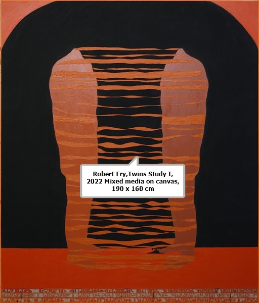 click to enlarge- double click to reduce Robert Fry,Twins Study I, 2022
Mixed media on canvas, 190 x 160 cm