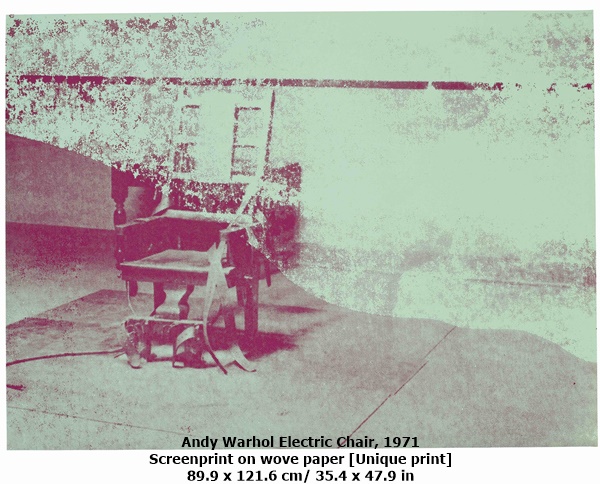 Andy Warhol
Electric Chair, 1971
Screenprint on wove paper [Unique print]
89.9 x 121.6 cm/ 35.4 x 47.9 in