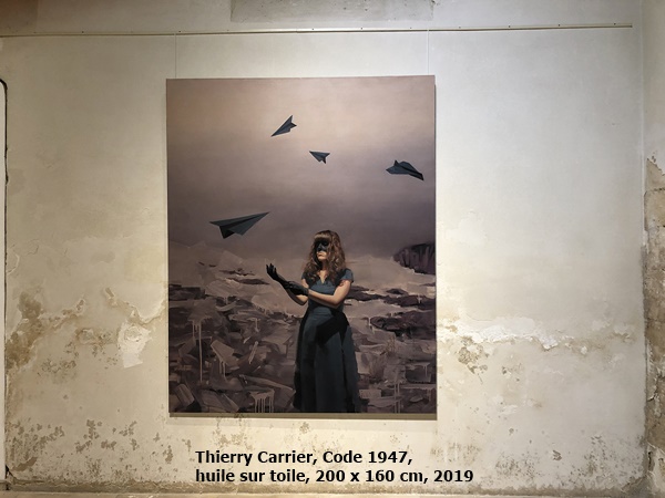 click to enlarge- double click to reduce Thierry Carrier, Code 1947, huile sur toile, 200 x 160 cm, 2019