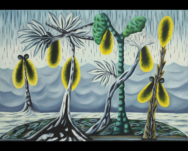click to enlarge- double click to reduce Hartmut Neumann
Horizont 20 (Großer gelber Samen)
oil on canvas, 2023, 70 × 100 cm