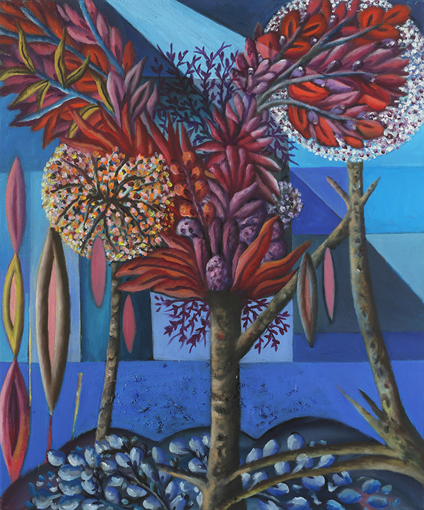 click to enlarge- double click to reduce Hartmut Neumann, Große Büschel (Baumkunde)
2019
oil on canvas
80 × 60 cm
8.500 EUR