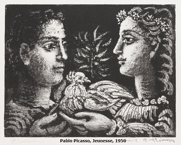 click to enlarge- double click to reduce Pablo Picasso, Jeunesse, 1950