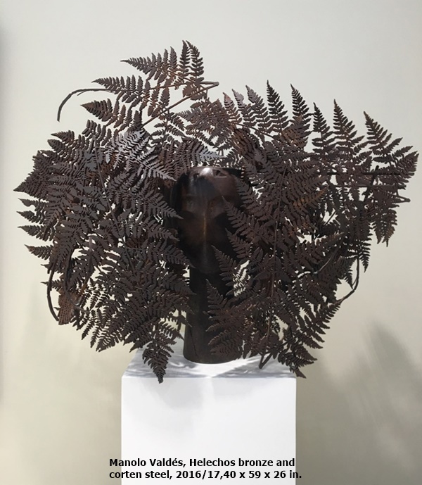 click to enlarge- double click to reduce Manolo Valdés, Helechos bronze and
corten steel, 2016/17,40 x 59 x 26 in.