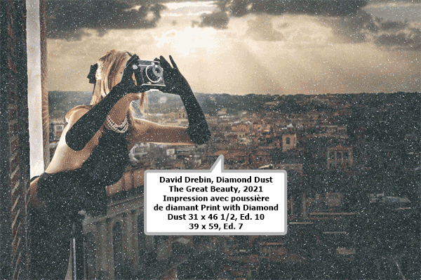 David Drebin, Diamond Dust The Great Beauty, 2021
Impression avec poussière de diamant
Print with Diamond Dust
31 x 46 1/2, Ed. 10
39 x 59, Ed. 7
