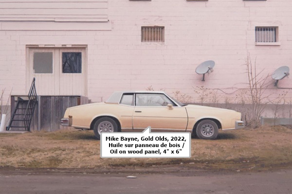 Mike Bayne, Gold Olds, 2022, Huile sur panneau de bois / Oil on wood panel, 4 x 6