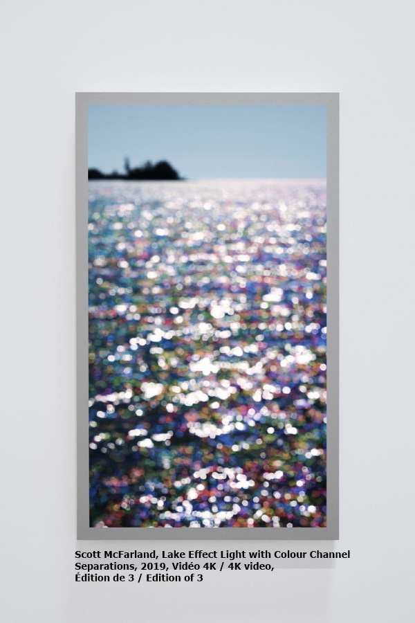 Scott McFarland, Lake Effect Light with Colour Channel Separations, 2019, Vidéo 4K / 4K video, Édition de 3 / Edition of 3