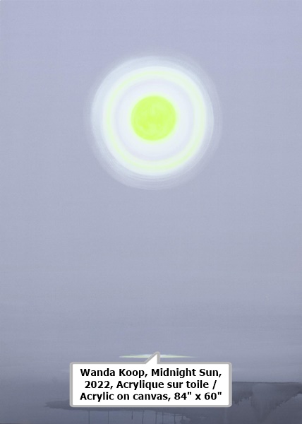 click to enlarge- double click to reduce Wanda Koop, Midnight Sun, 2022, Acrylique sur toile / Acrylic on canvas, 84 x 60