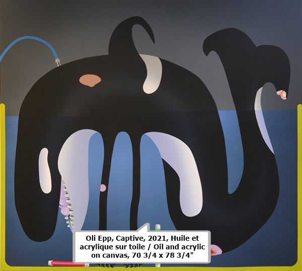 Oli Epp, Captive, 2021, Huile et acrylique sur toile / Oil and acrylic on canvas, 70 3/4 x 78 3/4