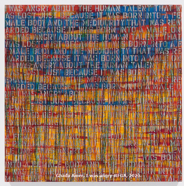  Ghada Amer, I was angry-RFGA, 2020.