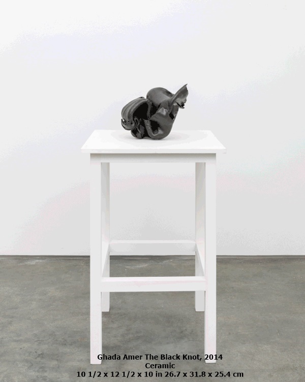 Ghada Amer
The Black Knot, 2014
Ceramic
10 1/2 x 12 1/2 x 10 in
26.7 x 31.8 x 25.4 cm
