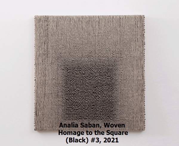 Analia Saban, Woven Homage to the Square (Black) #3, 2021
