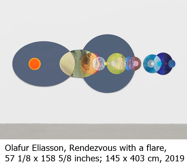 Olafur Eliasson, Rendezvous with a flare, 57 1/8 x 158 5/8 inches; 145 x 403 cm, 2019