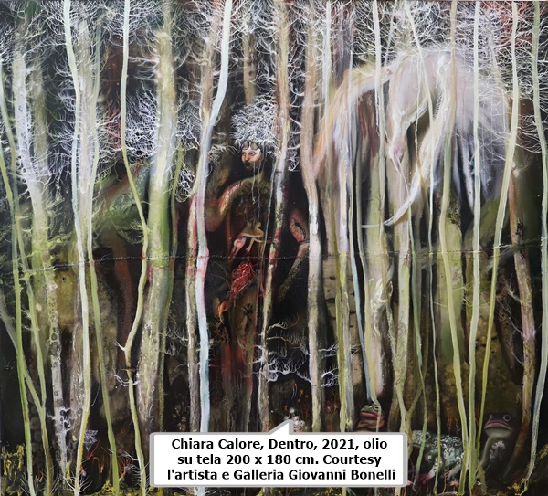 click to enlarge- double click to reduce Chiara Calore, Dentro, 2021, olio su tela 200 x 180 cm. Courtesy l'artista e Galleria Giovanni Bonelli