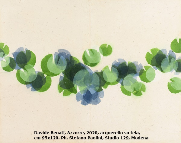 click to enlarge- double click to reduce Davide Benati, Azzorre, 2020, acquerello su tela, cm 95x120. Ph. Stefano Paolini, Studio 129, Modena