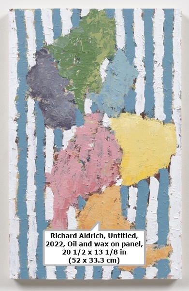 click to enlarge- double click to reduce Richard Aldrich, Untitled, 2022, Oil and wax on panel, 20 1/2 x 13 1/8 in (52 x 33.3 cm)