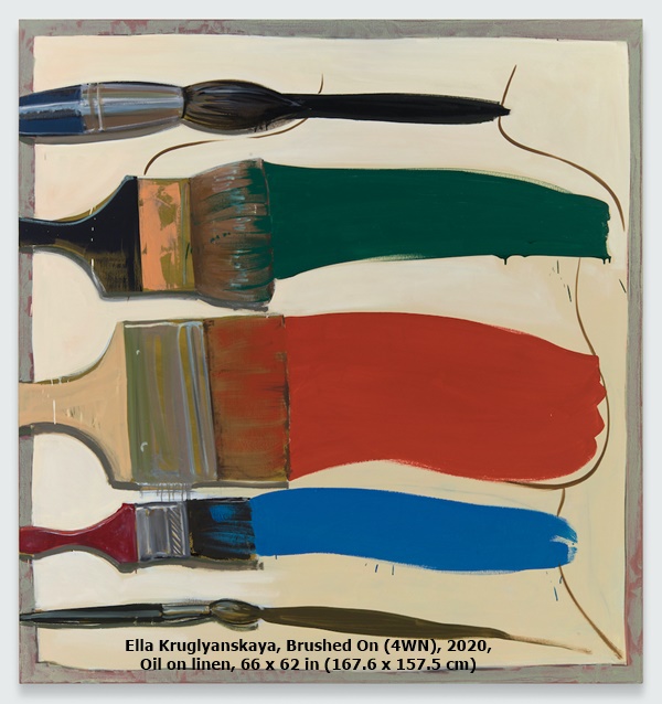 Ella Kruglyanskaya, Brushed On (4WN), 2020, Oil on linen, 66 x 62 in (167.6 x 157.5 cm)
