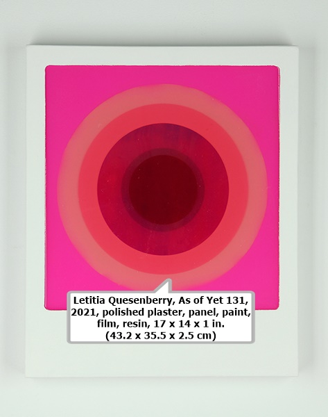 click to enlarge- double click to reduce Letitia Quesenberry, As of Yet 131, 2021, polished plaster, panel, paint, film, resin, 17 x 14 x 1 in. (43.2 x 35.5 x 2.5 cm)