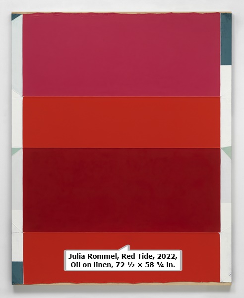 click to enlarge- double click to reduce Julia Rommel, Red Tide, 2022, Oil on linen, 72 ½ × 58 ¾ in.