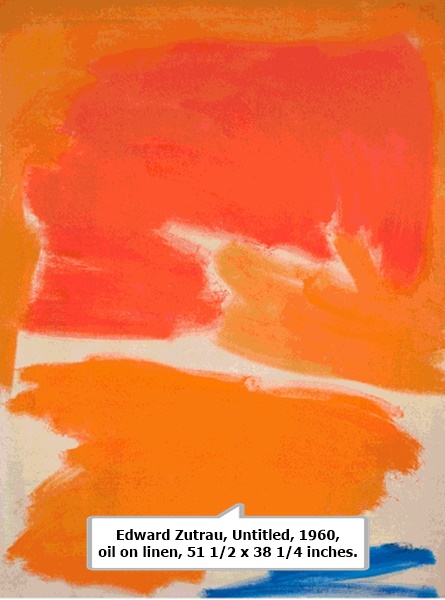 click to enlarge- double click to reduce Edward Zutrau, Untitled, 1960, oil on linen, 51 1/2 x 38 1/4 inches.