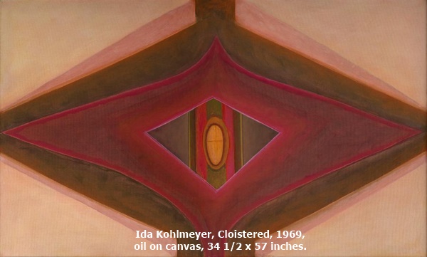 click to enlarge- double click to reduce Ida Kohlmeyer, Cloistered, 1969, oil on canvas, 34 1/2 x 57 inches.