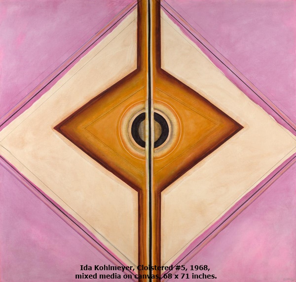click to enlarge- double click to reduce Ida Kohlmeyer, Cloistered #5, 1968, mixed media on canvas, 68 x 71 inches.