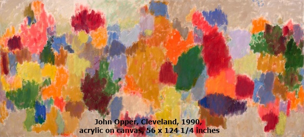 John Opper, Cleveland, 1990, acrylic on canvas, 56 x 124 1/4 inches.
