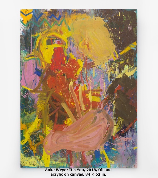 click to enlarge- double click to reduce Anke Weyer It's You, 2018, Oil and acrylic on canvas, 84 × 62 in.