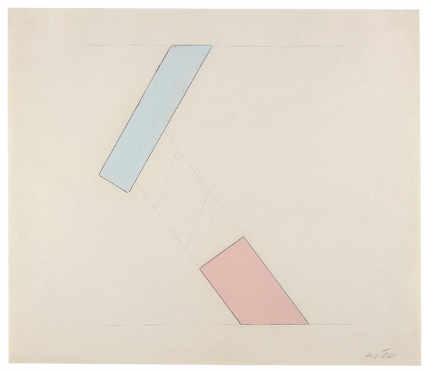 click to enlarge- double click to reduce Keith Sonnier, Early Rutgers Drawing, 1966
Pencil, pen and collage on paper
18 1/8 x 22 1/8 inches