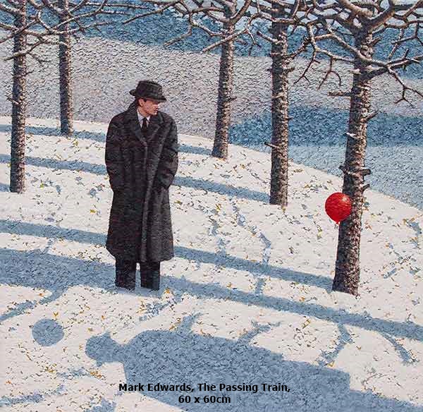 click to enlarge- double click to reduce Mark Edwards, The Passing Train,
60 x 60cm