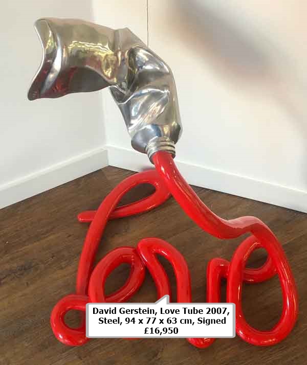 David Gerstein, Love Tube
2007, Steel, 94 x 77 x 63 cm, Signed
£16,950

