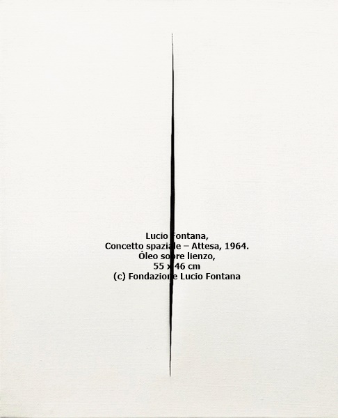 click to enlarge- double click to reduce Lucio Fontana, Concetto spaziale – Attesa, 1964. Óleo sobre lienzo, 55 x 46 cm (c) Fondazione Lucio Fontana