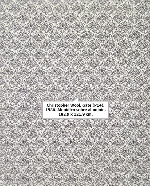 click to enlarge- double click to reduce Christopher Wool, Gate (P14), 1986. Alquídico sobre aluminio, 182,9 x 121,9 cm.