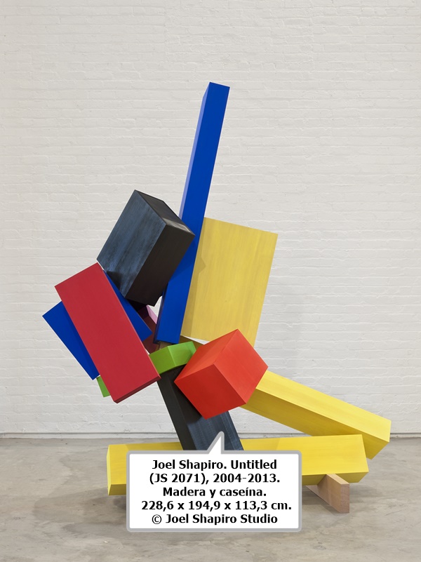 click to enlarge- double click to reduce Joel Shapiro. Untitled (JS 2071), 2004-2013. Madera y caseína.
228,6 x 194,9 x 113,3 cm.
© Joel Shapiro Studio
