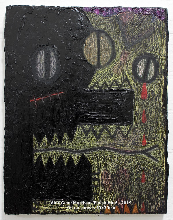 Alex Gene Morrison 'Finish Him!', 2019 Oil on canvas 45x35cm