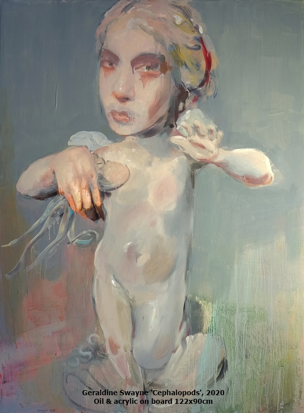 Geraldine Swayne 'Cephalopods', 2020 Oil & acrylic on board 122x90cm