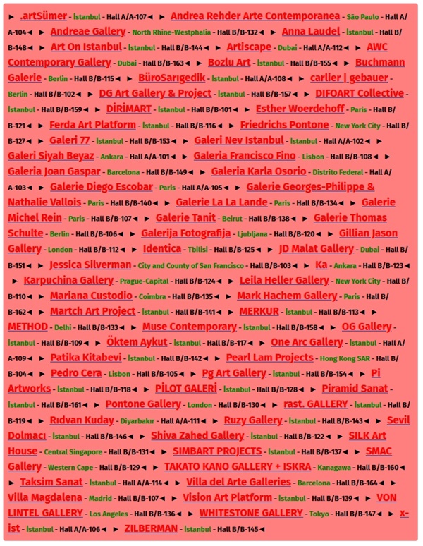 click to enlarge- double click to reduce contemporary istanbul 2026, Istanbul TURKEY - September 23 > 27, 2026 @Contemporaryist